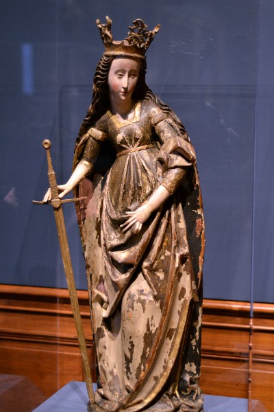 15th Century German St. Catherine of Alexandria Statue 15th Century German St. Catherine of Alexandria Statue