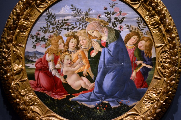 Madonna Adoring the Child with Five Angels By Sandro Botticelli and Studio Madonna Adoring the Child with Five Angels By Sandro Botticelli and Studio