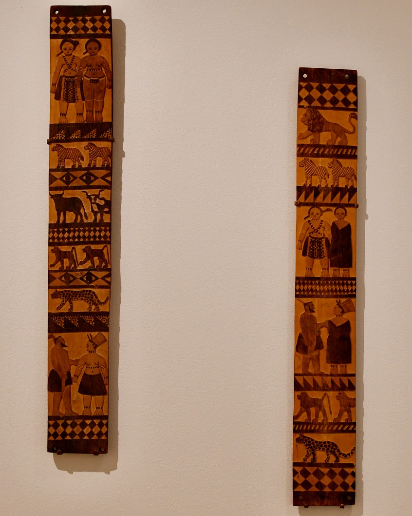 Storage-Rack Panels With Figures and Animals by Zizwezenyanga Qwabe