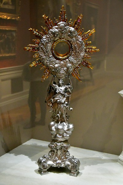 Monstrance With Angel Standing on Clouds From Florence Italy
