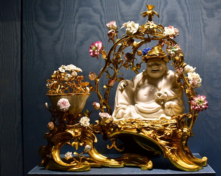 Ornate French Perfumer Featuring Buddhist Deity Pu-tai Ho Shang