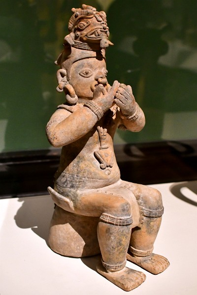 Figure Seated on a Bench From the Jama-Coaque Culture of Ecuador
