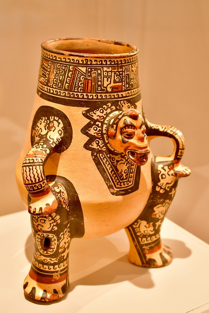 Human-Jaguar Effigy Tripod Vessel Made by People of the Greater Nicoya Culture in Costa Rica or Nicaragua