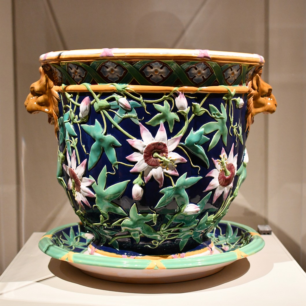 Passion Flower Garden Pot and Stand by Minton and Co.